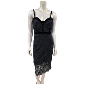 soprano Black Lace Cocktail Dress Size L New With Tags Bodycon